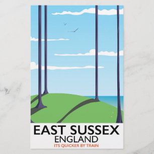 East Sussex, England train poster Briefpapier