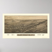 East Syracuse, NY Panoramic Map - 1885 Poster (Voorkant)