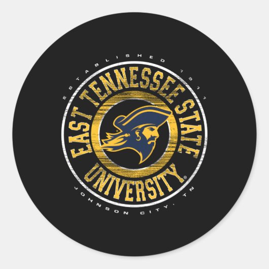 East Tennessee State Buccaneers Showtime Ronde Sticker (Voorkant)