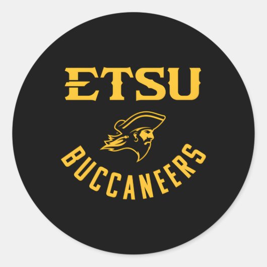East Tennessee State Etsu Buccaneers Large One Col Ronde Sticker (Voorkant)