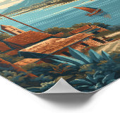 East Timor Illustration Travel Art Vintage Poster (Hoek)