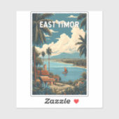 East Timor Illustration Travel Art Vintage Sticker (Vel)
