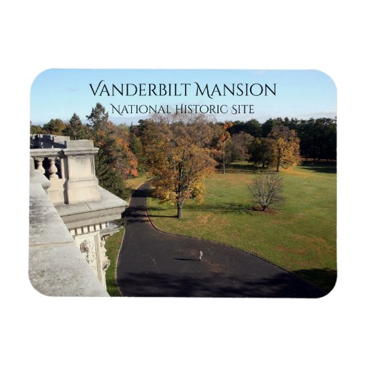 East Uitzicht van Roof Vanderbilt Mansion, Hyde Pa Magneet (Horizontaal)