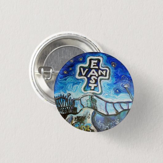 East Van Ronde Button 3,2 Cm (Voorkant /achterkant)