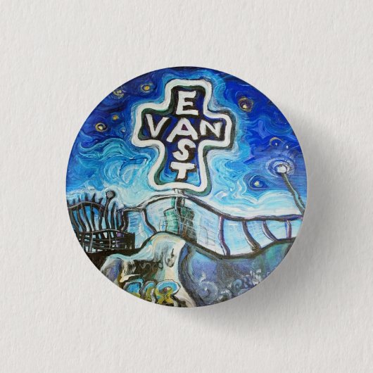 East Van Ronde Button 3,2 Cm (Voorkant)