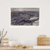 East Walpole, MA Panoramic Map - 1898 Poster (Keuken)