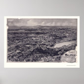 East Walpole, MA Panoramic Map - 1898 Poster (Voorkant)
