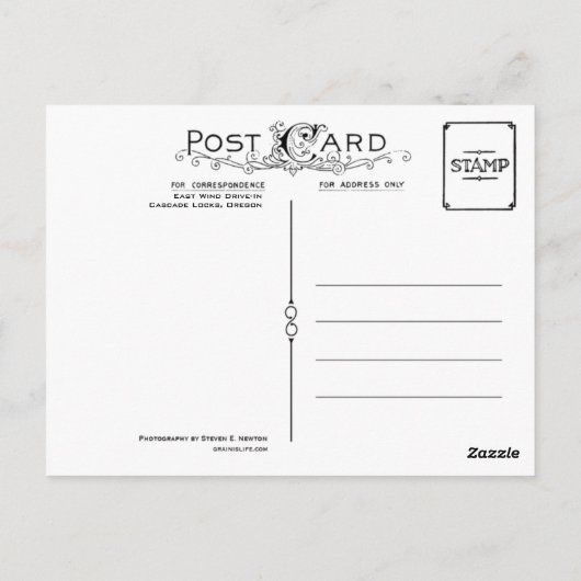 East Wind Drive-In, Cascade Locks, Oregon Briefkaa Briefkaart (Achterkant)