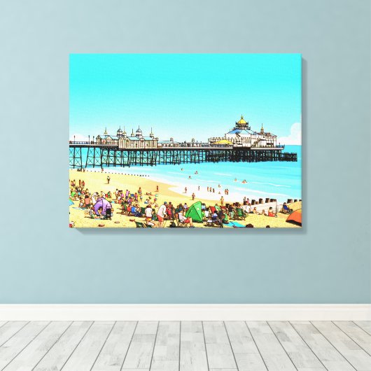 Eastbourne Pier view canvas print (Insitu (Houten vloer))