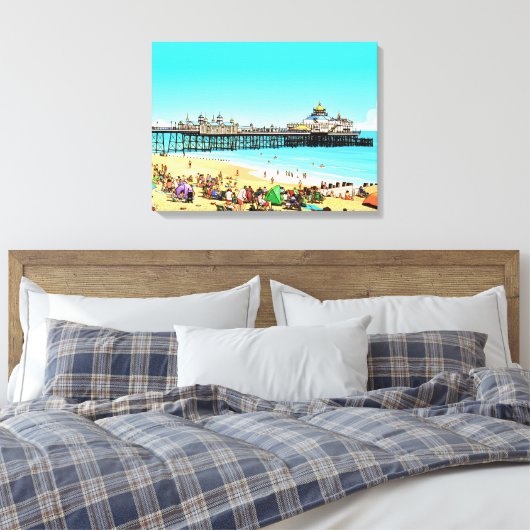 Eastbourne Pier view canvas print (Insitu (Slaapkamer))