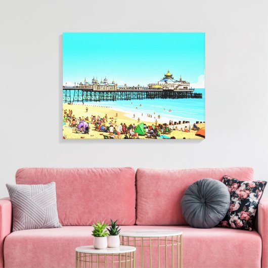 Eastbourne Pier view canvas print (Insitu (Woonkamer))