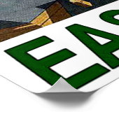 Eastbourne-strand, uitzicht voor arealen, vintage- poster (Hoek)