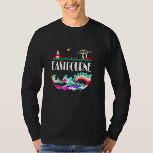 Eastbourne Summer Holiday Zee Waves Lighthouse Col T-shirt
