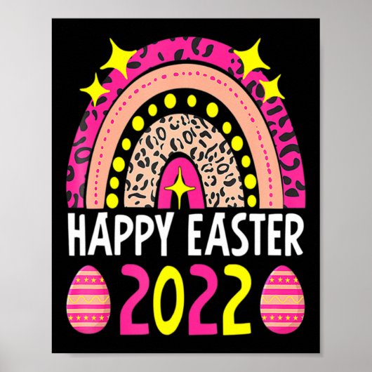 Easter 2022 rainbow cute happy easter 2022 women poster (Voorkant)