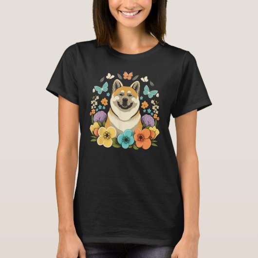 Easter Akita Inu Bunny Eggs Dog on Easter Akita In T-shirt (Voorkant)