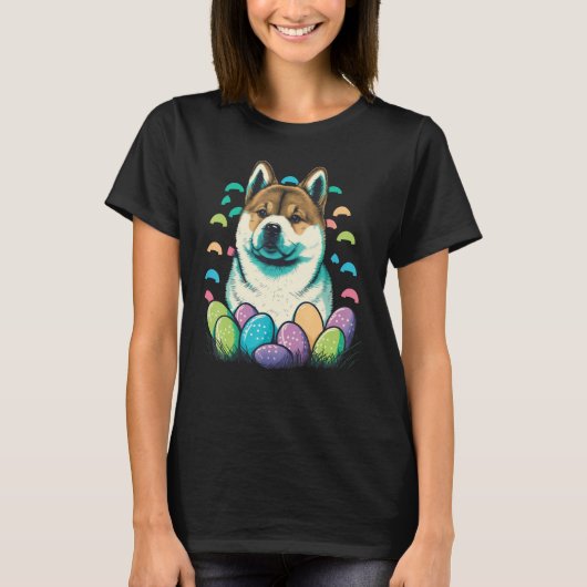 Easter Akita Inu Bunny Eggs Dog on Easter Akita In T-shirt (Voorkant)