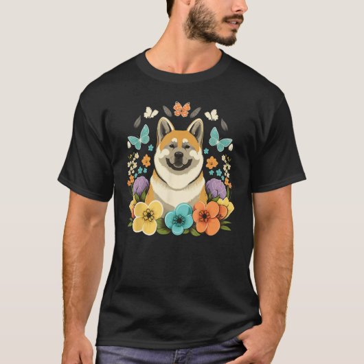 Easter Akita Inu Bunny Eggs Dog on Easter Akita In T-shirt (Voorkant)