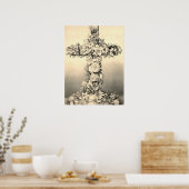 Easter and Palm Sunday Floral Cross Poster (Keuken)