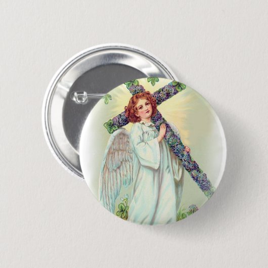Easter Angel Ronde Button 5,7 Cm (Voorkant /achterkant)