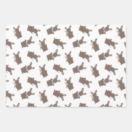 Easter Baby Boy Bunny Floral  Inpakpapier Vel