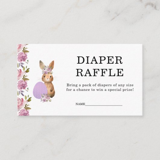 Easter Baby Shower | Diaper Raffle Informatiekaartje (Voorkant)