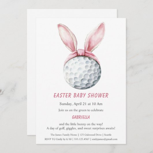 Easter Baby Shower Uitnodiging (Voorkant / Achterkant)