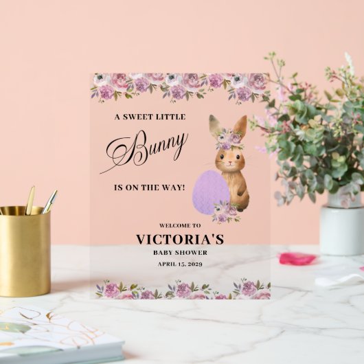 Easter Baby Shower Welkom Acryl Bord (Huwelijk)