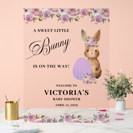 Easter Baby Shower Welkom Acryl Bord (Huwelijk)