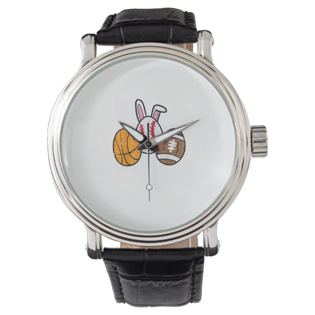 Easter Balls Basketball Baseball Football Boys Kid Horloge (Voorkant)