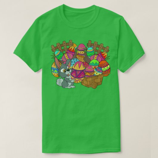 Easter Basket Cute Easter Eggs Bunny Rabbit Happy  T-shirt (Design voorkant)