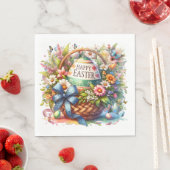 Easter Basket Eggs & Spring Flowers Servet (Insitu)