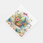 Easter Basket Eggs & Spring Flowers Servet (Hoek)