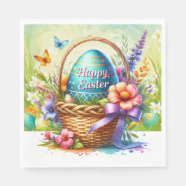 Easter Basket Eggs & Spring Flowers Servet