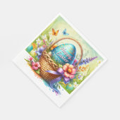 Easter Basket Eggs & Spring Flowers Servet (Hoek)