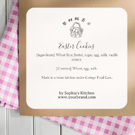 Easter Basket Minimalist Bakery Ingredient Product Vierkante Sticker