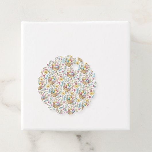 Easter Basket & Spring Floral Pattern Bedankjes Labels (In situ)