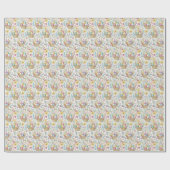 Easter Basket & Spring Floral Pattern Cadeaupapier (Vlak)