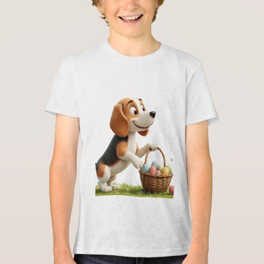 easter beagle Tri-Blend shirt (Voorkant)