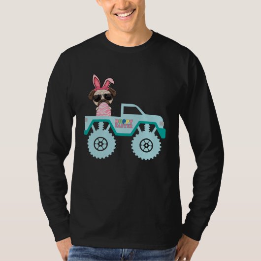 Easter Bearded Dragon Bunny Riding Monster Truck T T-shirt (Voorkant)