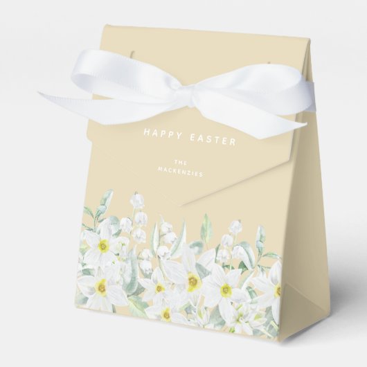 Easter-bericht - Witte rand voor Floral Bedankdoosjes (Voorkant Zijde)