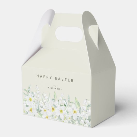 Easter-bericht - Witte rand voor Floral Bedankdoosjes (Voorkant Zijde)