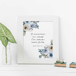 Easter Bible Verse Wall Art Matthew 28:6 Floral Foto Afdruk