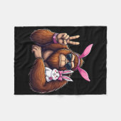 Easter Bigfoot Bunny Funny Easter Day Sasquatch Bo Fleece Deken (Voorkant (Horizontaal))