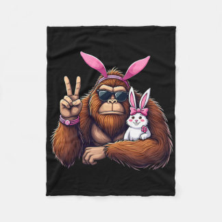 Easter Bigfoot Bunny Funny Easter Day Sasquatch Bo Fleece Deken