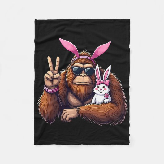 Easter Bigfoot Bunny Funny Easter Day Sasquatch Bo Fleece Deken (Voorkant)