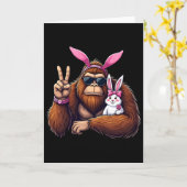Easter Bigfoot Bunny Funny Easter Day Sasquatch Bo Kaart (Gele Bloem)