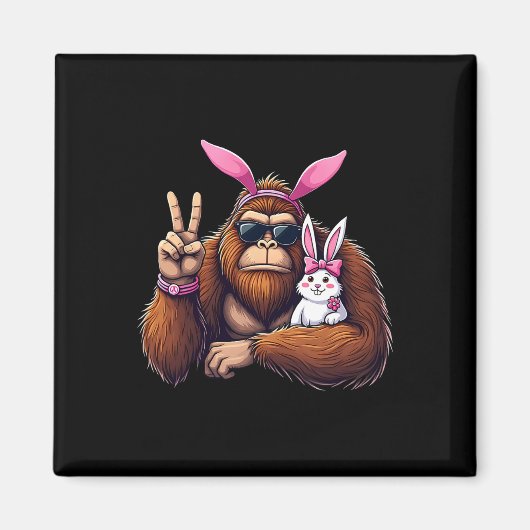 Easter Bigfoot Bunny Funny Easter Day Sasquatch Bo Magneet (Voorkant)