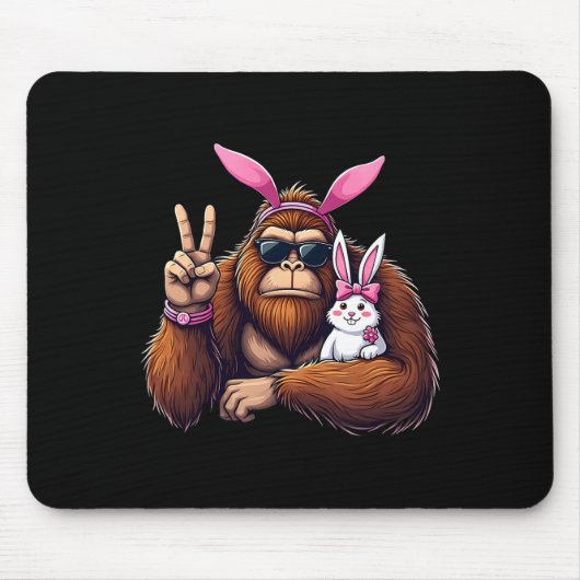 Easter Bigfoot Bunny Funny Easter Day Sasquatch Bo Muismat (Voorkant)