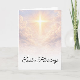 Easter Blessings Christian Cross Sunrise Greeting Kaart