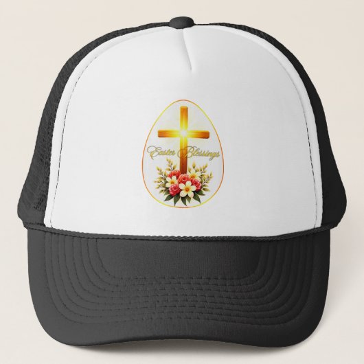 Easter Blessings – Christian Faith Art - boné Trucker Pet (Voorkant)